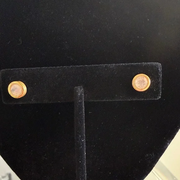 Gold-Tone Round Coin Stud Earrings - Picture 1 of 4